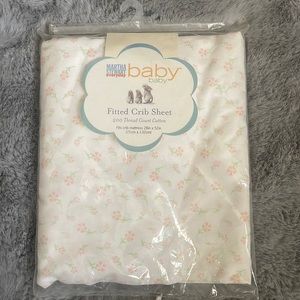 Vintage K Mart Martha Stewart Baby Crib Fitted Sheet Pink Flowers NEW